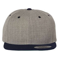 A YP Classics 6089 Premium Flat Bill Snapback Cap with a snapback closure on a white background.