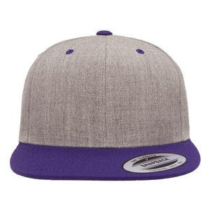 A Yupoong Classics 6089 Premium Flat Bill Snapback Cap - Custom Leather Patch Hat | No Minimals | Volume Tiered Pricing hat.