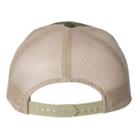 The back of a Yupoong Classics Six-Panel Retro Trucker Snapback Hat 6606 with a snapback closure.