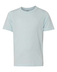 A lightweight, comfortable Next Level Youth Blend CVC T-Shirt on a white background.