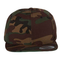 This Yupoong Classics 6089 Premium Flat Bill Snapback Cap features a snapback closure, perfect for outdoor adventures.