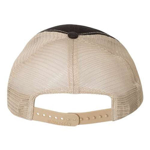 A Richardson 111 Garment-Washed Snapback Trucker Hat on a white background.