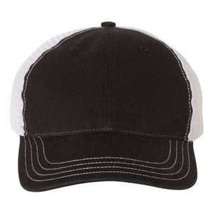 A Richardson 111 Garment-Washed Snapback Trucker Hat on a white background.