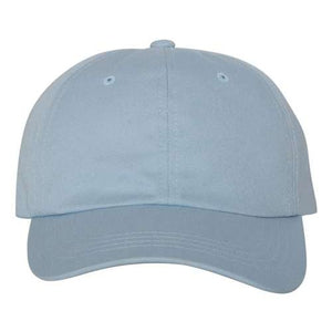 A light blue YP Classics 6245CM Classic Dad Hat made from cotton chino twill on a white background.
