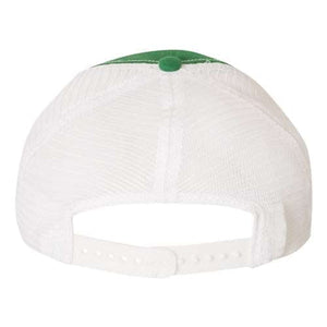 A Richardson 111 Garment-Washed Snapback Trucker Hat on a white background.