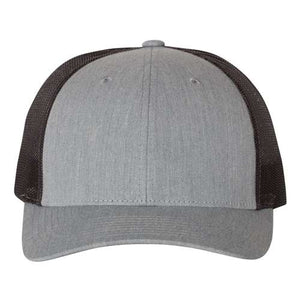 A Richardson 115 Low Pro Snapback Trucker Cap in a cotton/polyester blend with snapback closure on a white background.