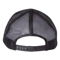 The back of a YP Classics Six-Panel Retro Trucker Snapback Hat 6606 with snapback closure.