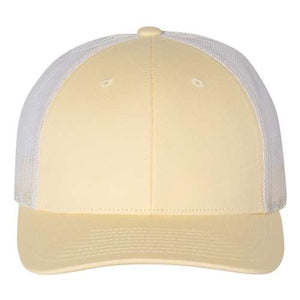 A Richardson 115 Low Pro Snapback Trucker Cap with snapback closure on a white background.