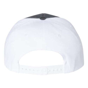 A Richardson 312 Twill Back Snapback Trucker Hat with a black brim.