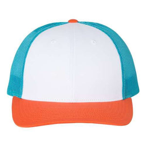 A Richardson 115 Low Pro Snapback Trucker Cap with snapback closure on a white background.