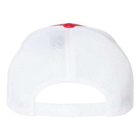 A Flexfit 110 Mesh-Back Trucker Hat with a Permacurv® visor on a white background.