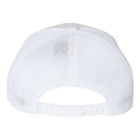 A Flexfit 110 Mesh-Back Trucker Hat with a Permacurv® visor on a white background.