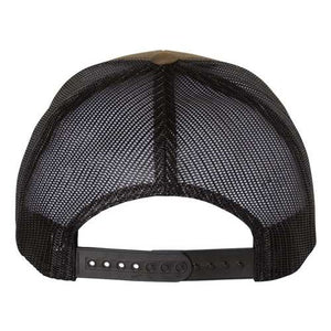 A YP Classics Six-Panel Retro Trucker Snapback Hat 6606 with a snapback closure on a white background.