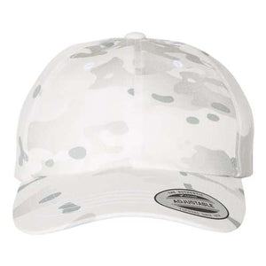 A Yupoong Classics 6245CM Classic Dad Hat with a camouflage print is made from cotton chino twill.