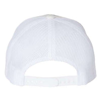 The back view of a YP Classics Six-Panel Retro Trucker Snapback Hat 6606 with a snapback closure.