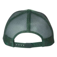 The Yupoong Classics Six-Panel Retro Trucker Snapback Hat 6606 - Custom Leather Patch Hat | No Minimals | Volume Tiered Pricing by YP Classics features a snapback closure and is showcased on a white background.