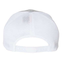 A Flexfit 110 Mesh-Back Trucker Hat with a Snapback closure on a white background.