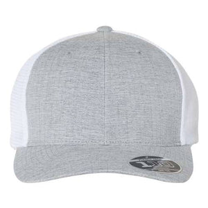 A Flexfit 110 Mesh-Back Trucker Hat with a Snapback closure.