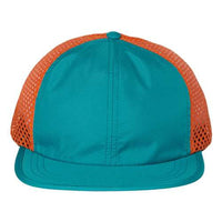 A teal Richardson 935 Rouge Wide Set Mesh Performance Cap designed for performance.