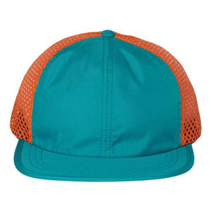 A teal Richardson 935 Rouge Wide Set Mesh Performance Cap designed for performance.