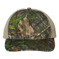 A Richardson 111P Washed Printed Snapback Trucker Hat on a white background.