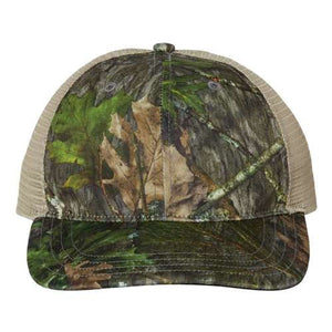 A Richardson 111P Washed Printed Snapback Trucker Hat on a white background.