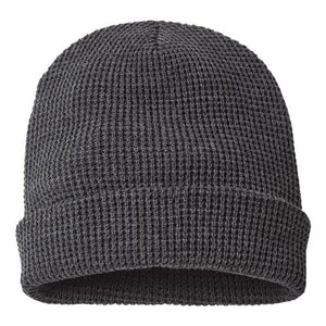 A Richardson 146R Waffle Cuffed Beanie on a white background.