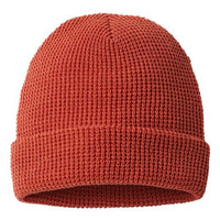 A Richardson 146R Waffle Cuffed Beanie on a white background.