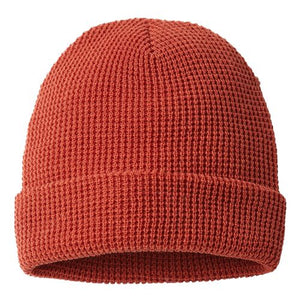 A Richardson 146R Waffle Cuffed Beanie on a white background.