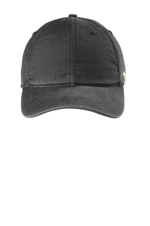 A Carhartt Velcro Cotton Canvas Hat CT103938 - Custom Embroidered Hat with a yellow patch on it.