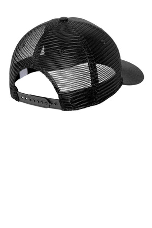 A Carhartt Canvas Snapback Mesh Trucker Hat CT105298, featuring breathable mesh and viewed from the back to highlight its adjustable snap closure.