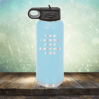 Custom water bottles with business logo laser engraved branded flip top straw 32oz bottle baby blue