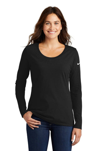 Nike Ladies Core Cotton Long Sleeve Scoop Neck T-Shirt NKBQ5235