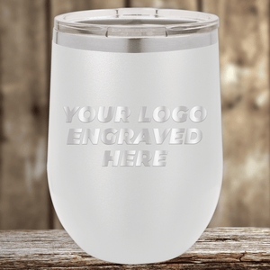 A white insulated tumbler by Kodiak Coolers with a clear lid, engraved with your custom company logo—ideal as Realtor closing gifts for clients or personalized drinkware.