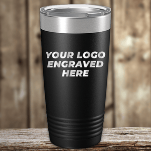 A personalized Kodiak Coolers black tumbler with your custom engraved logo.