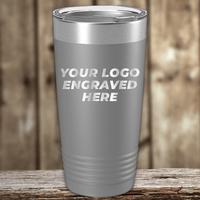 The Kodiak Coolers Realtor Closing Gift features your custom company logo engraved on silver drinkware—ideal as a personalized gift for clients or as memorable promotional mugs.