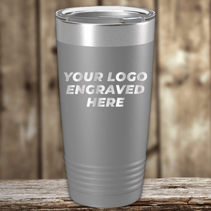 A Kodiak Coolers silver tumbler with your business logo engraved on it, perfect for a promotional gift.
