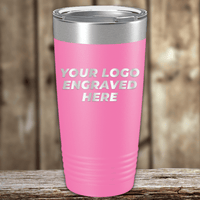 A Kodiak Coolers tumbler with a metal lid, custom engraved with your company logo, sits on a wooden surface—an ideal Realtor closing gift or addition to personalized drinkware collections.