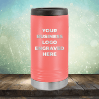 Slim Can Holder Custom Engraved Logo - Single Side Engraving Included in Price