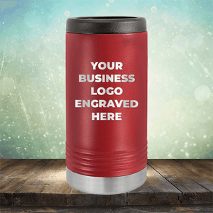 Slim Can Holder Custom Engraved Logo - Single Side Engraving Included in Price