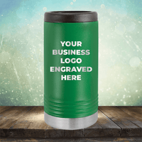 Slim Can Holder Custom Engraved Logo - Single Side Engraving Included in Price
