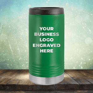 Slim Can Holder Custom Engraved Logo - Single Side Engraving Included in Price