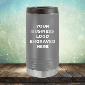 Slim Can Holder Custom Engraved Logo - Single Side Engraving Included in Price