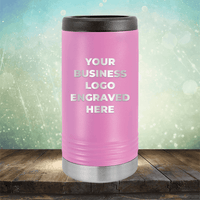 Slim Can Holder Custom Engraved Logo - Single Side Engraving Included in Price