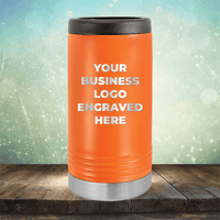 Slim Can Holder Custom Engraved Logo - Single Side Engraving Included in Price