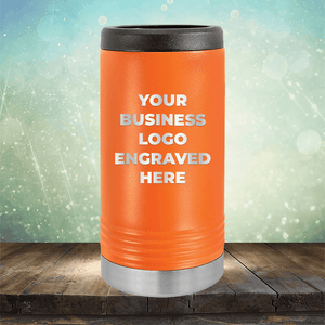 Slim Can Holder Custom Engraved Logo - Single Side Engraving Included in Price