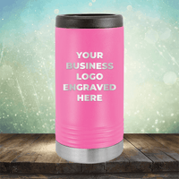 Slim Can Holder Custom Engraved Logo - Single Side Engraving Included in Price
