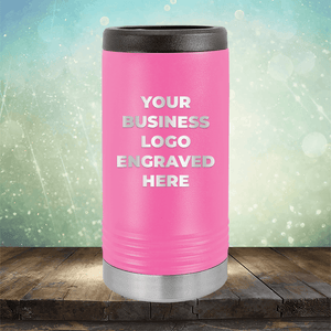 Slim Can Holder Custom Engraved Logo - Single Side Engraving Included in Price