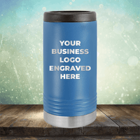 Slim Can Holder Custom Engraved Logo - Single Side Engraving Included in Price