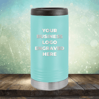 Slim Can Holder Custom Engraved Logo - Single Side Engraving Included in Price